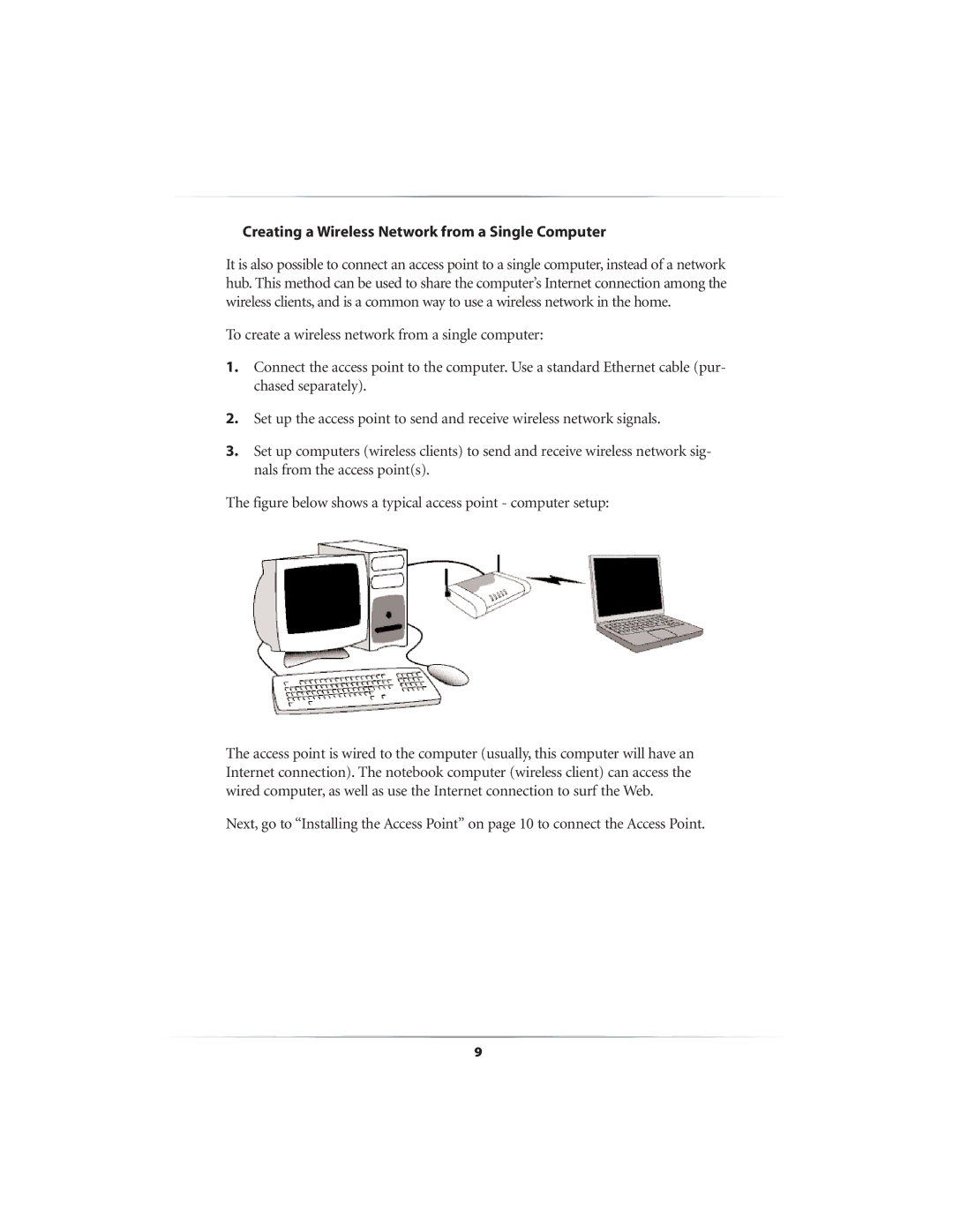 Link electronic GT701AP user manual Creating a Wireless Network from a Single Computer 