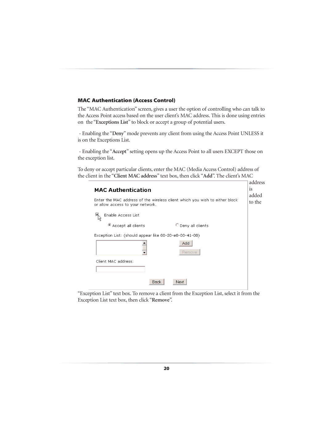 Link electronic GT701AP user manual MAC Authentication Access Control 