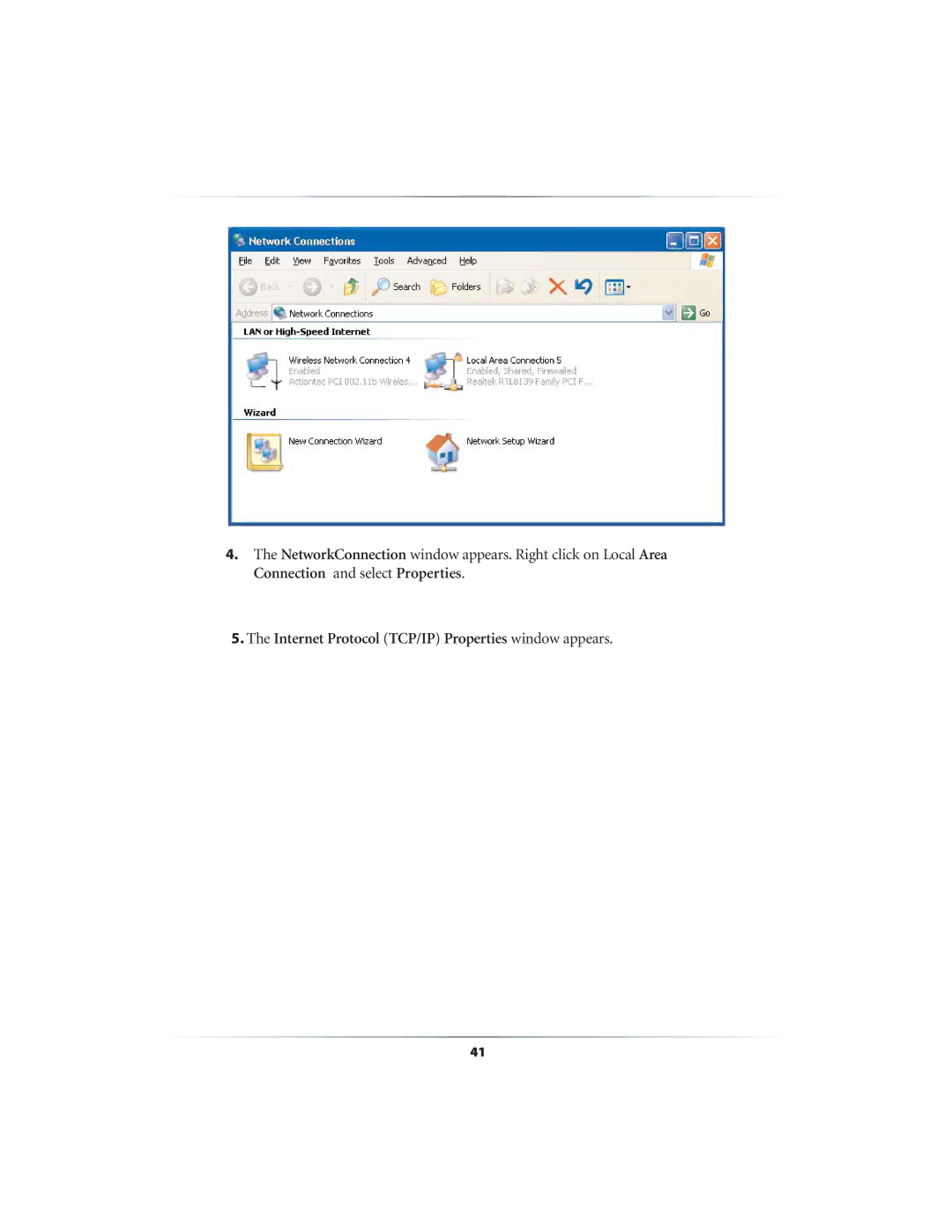 Link electronic GT701AP user manual Internet Protocol TCP/IP Properties window appears 