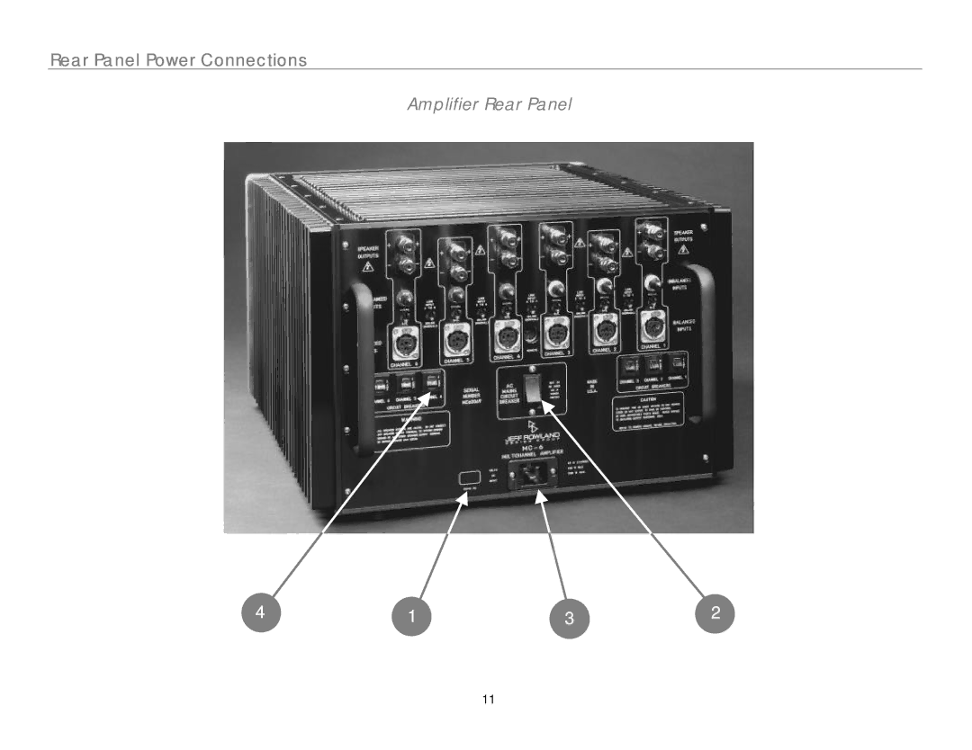 Link electronic MC-6 owner manual Rear Panel Power Connections 