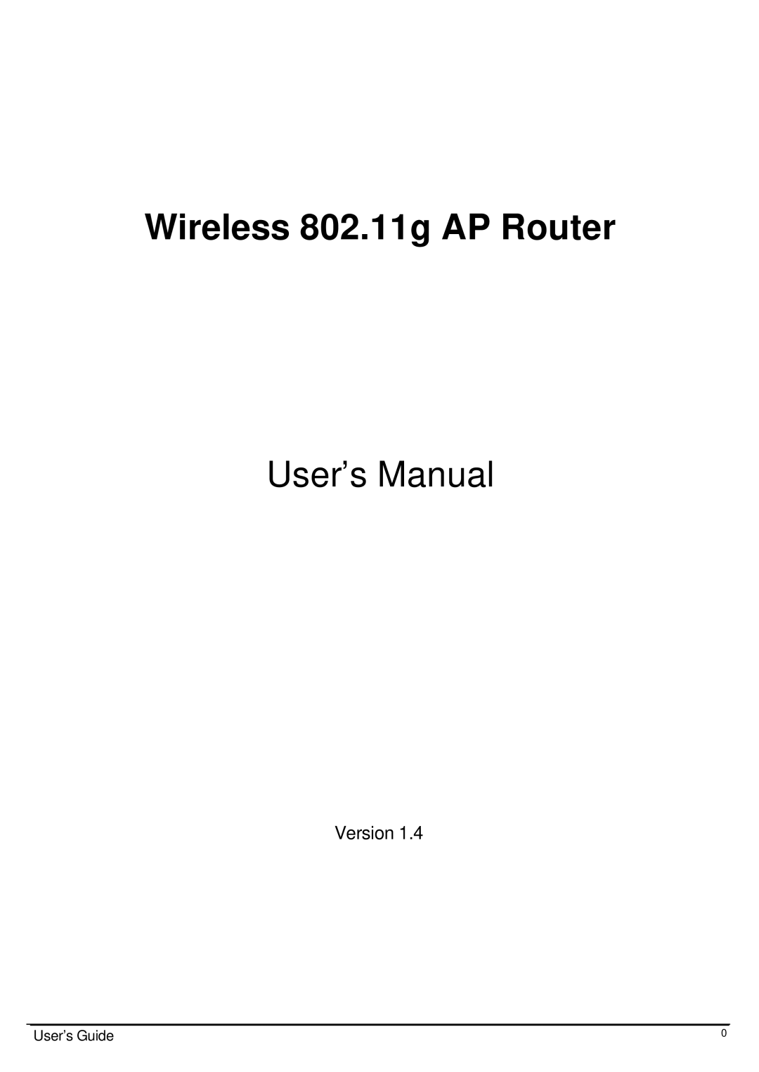 Link electronic Wireless 802.11g AP Router user manual 