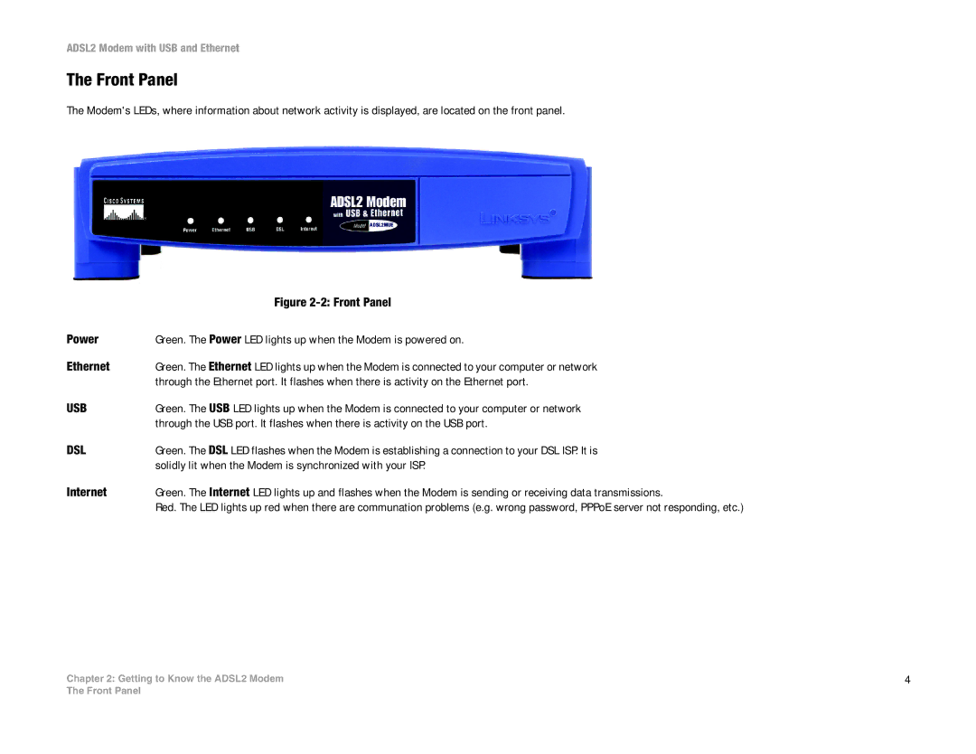 Linksys ADSL2MUE manual Dsl 