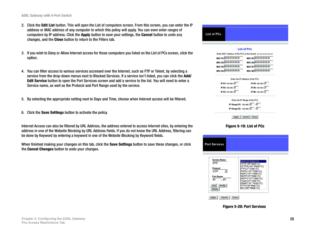 Linksys AG041 (EU) manual List of PCs 