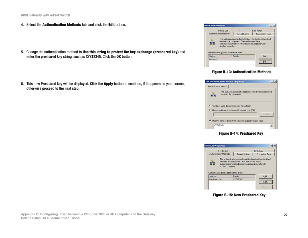 Linksys AG041 (EU) manual Figure B-13 Authentication Methods 