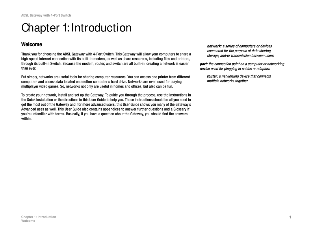 Linksys AG041 (EU) manual Introduction, Welcome 