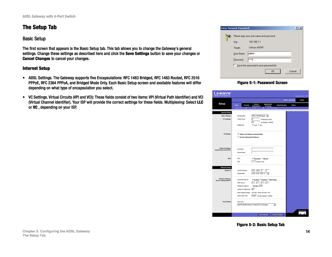 Linksys AG041 (EU) manual The Setup Tab, Basic Setup 