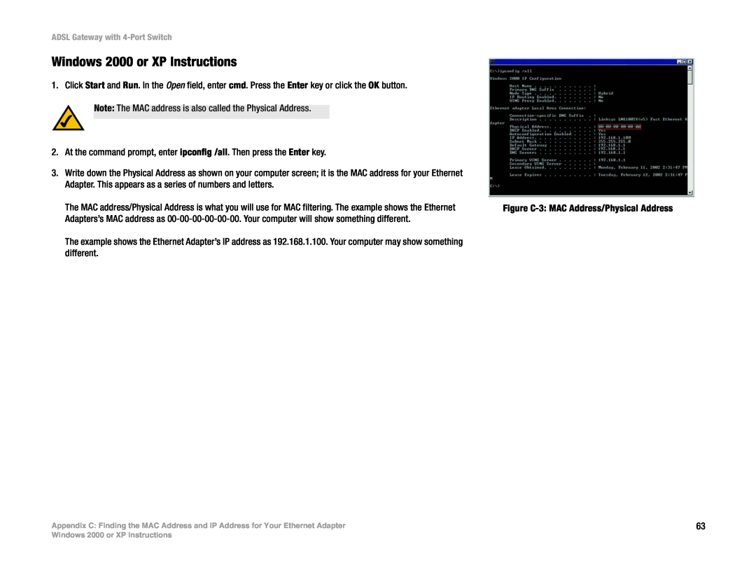 Linksys AG041 (EU) manual Windows 2000 or XP Instructions 