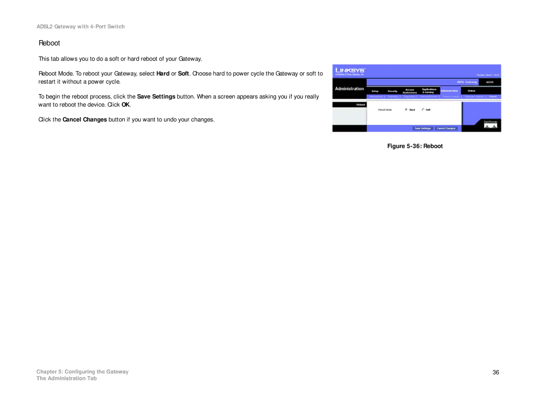 Linksys AG241 manual Reboot 