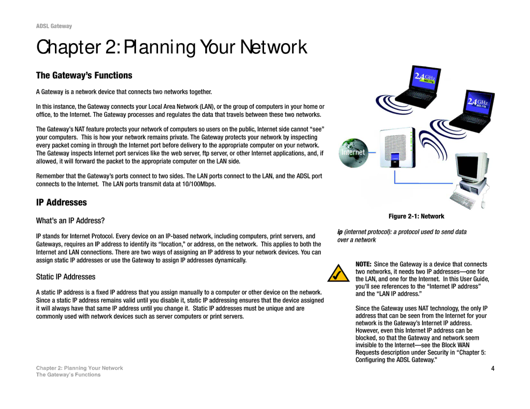 Linksys AG300 manual Planning Your Network, Gateway’s Functions, What’s an IP Address?, Static IP Addresses 