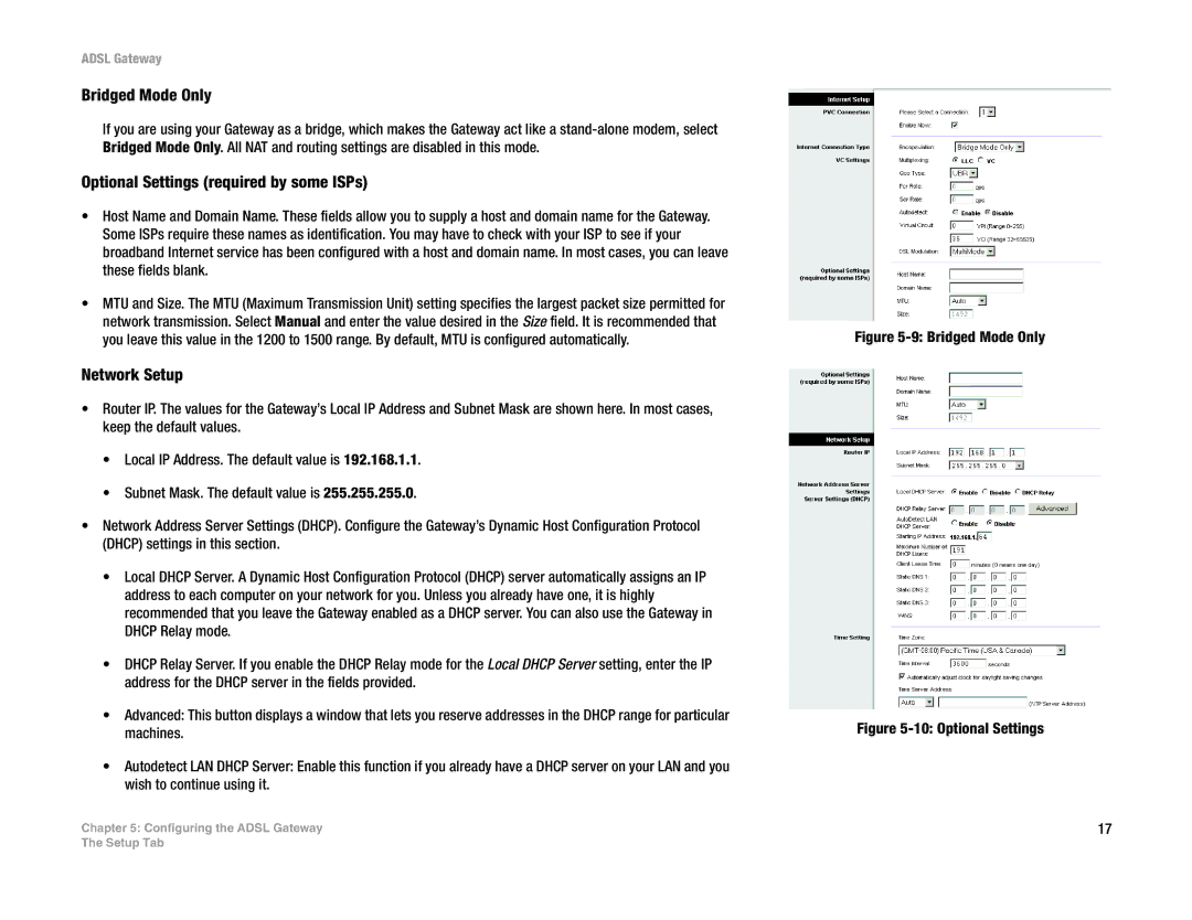 Linksys AG300 manual Bridged Mode Only, Optional Settings required by some ISPs, Network Setup 