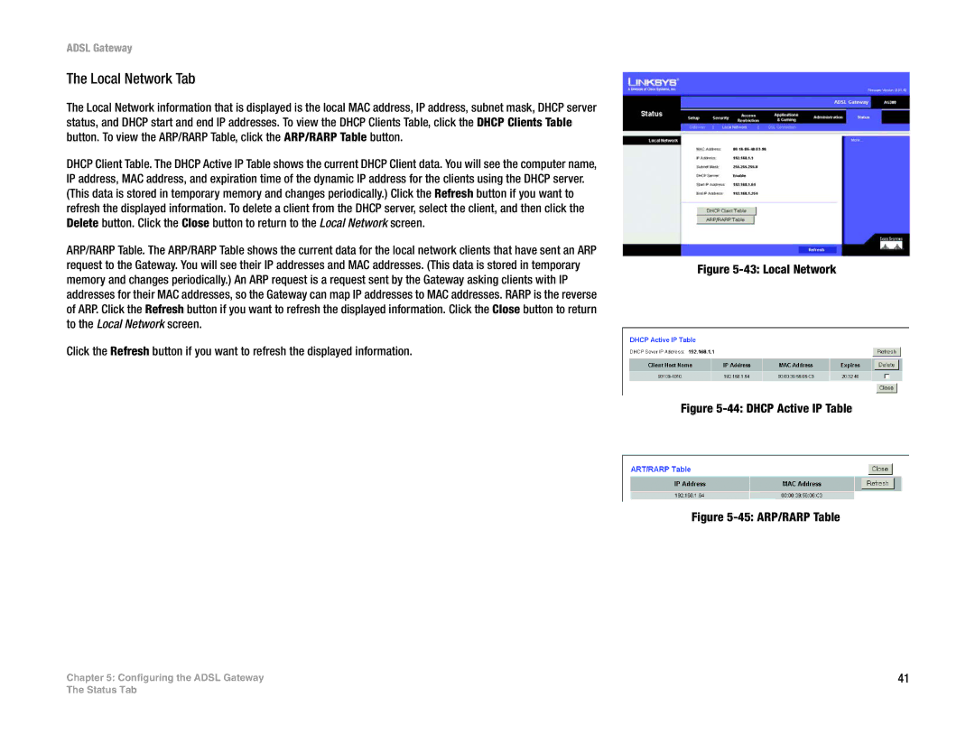 Linksys AG300 manual Local Network Tab 