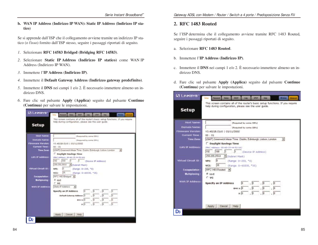 Linksys BEFDSR41W manual RFC 1483 Routed 