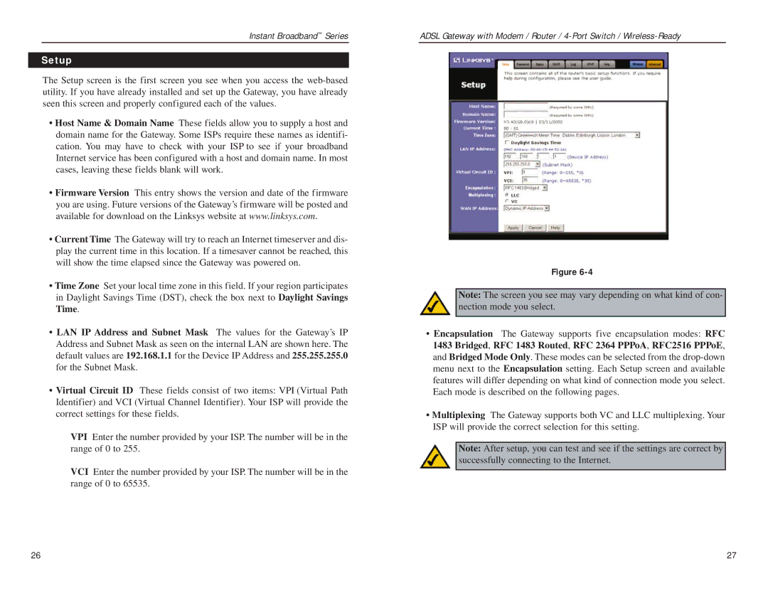 Linksys BEFDSR41W manual Setup 