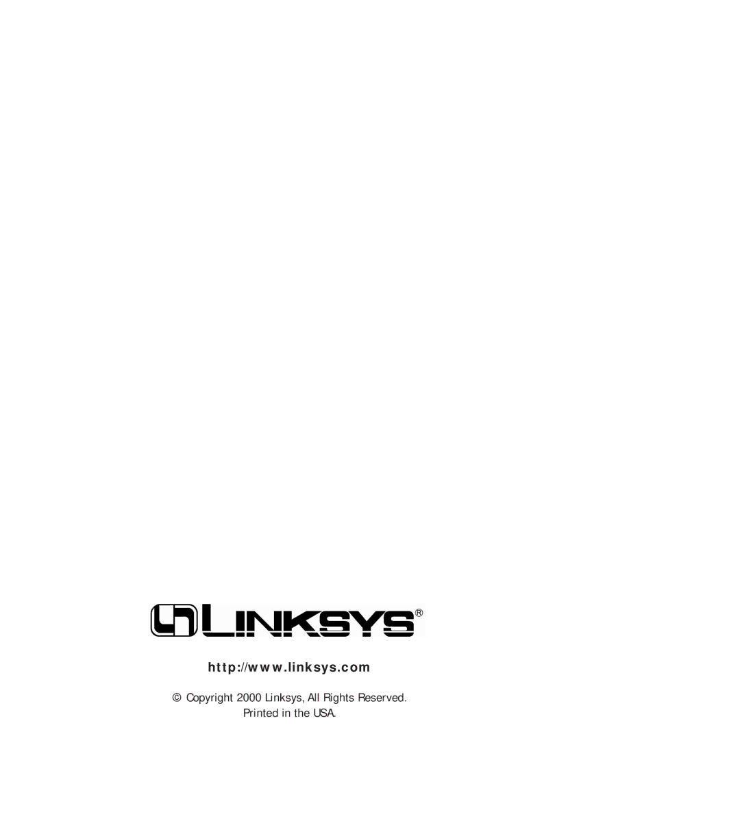 Linksys BEFSR11, BEFSR41 manual Copyright 2000 Linksys, All Rights Reserved 