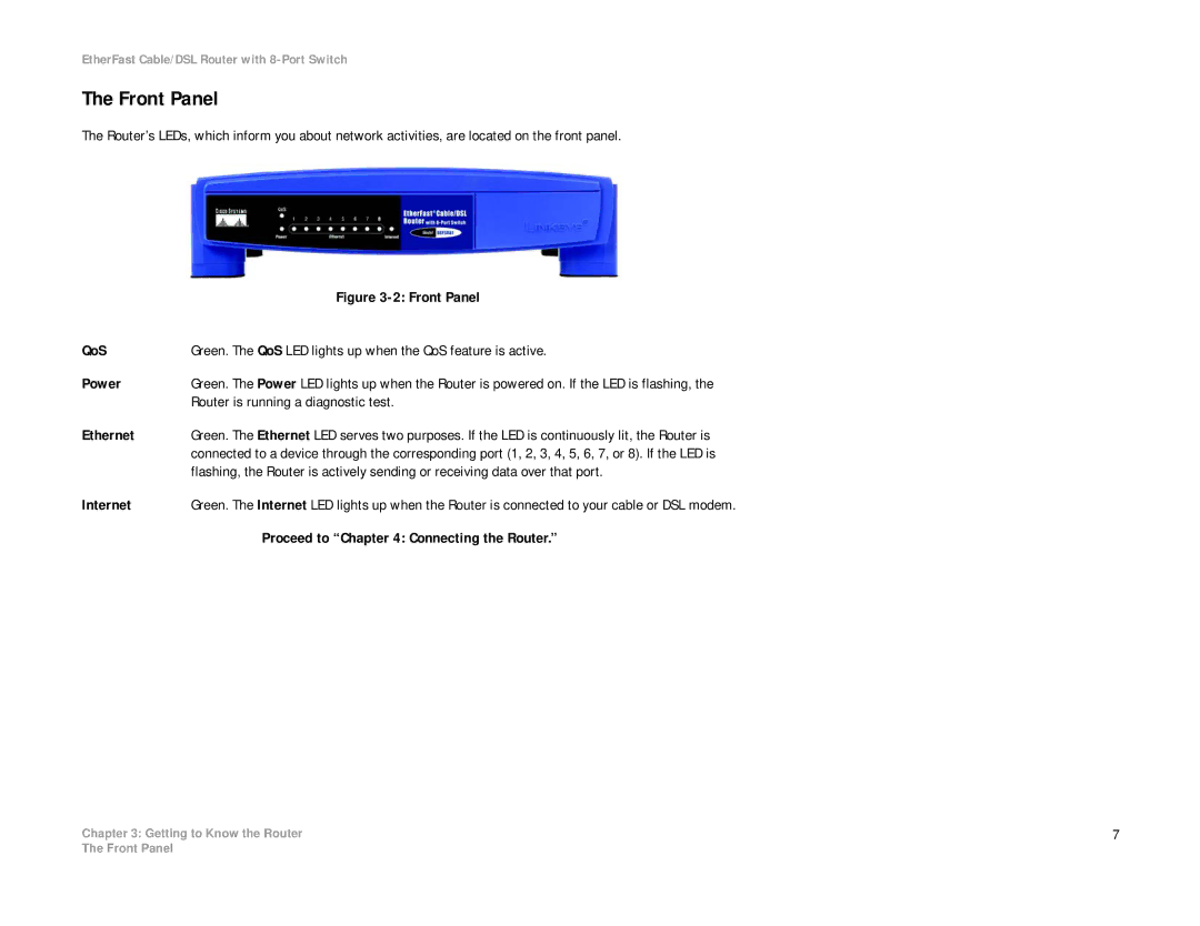 Linksys BEFSR81 manual Front Panel 