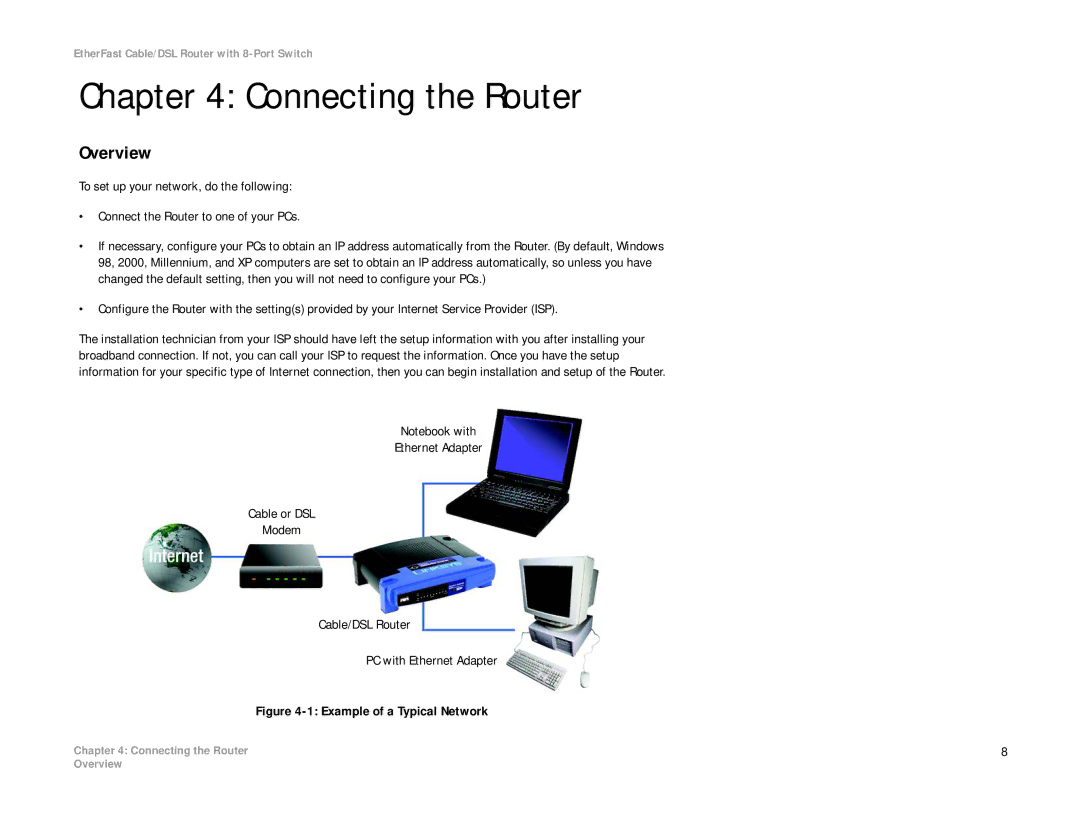 Linksys BEFSR81 manual Connecting the Router, Overview 