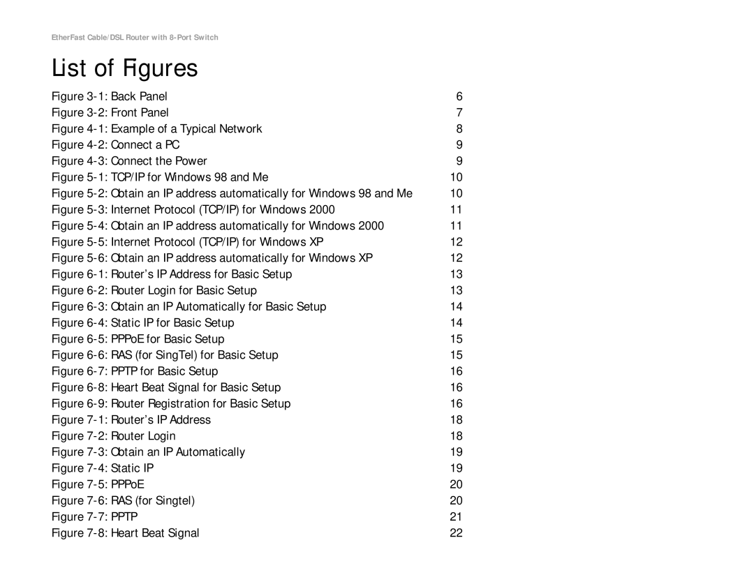 Linksys BEFSR81 manual List of Figures, Back Panel 