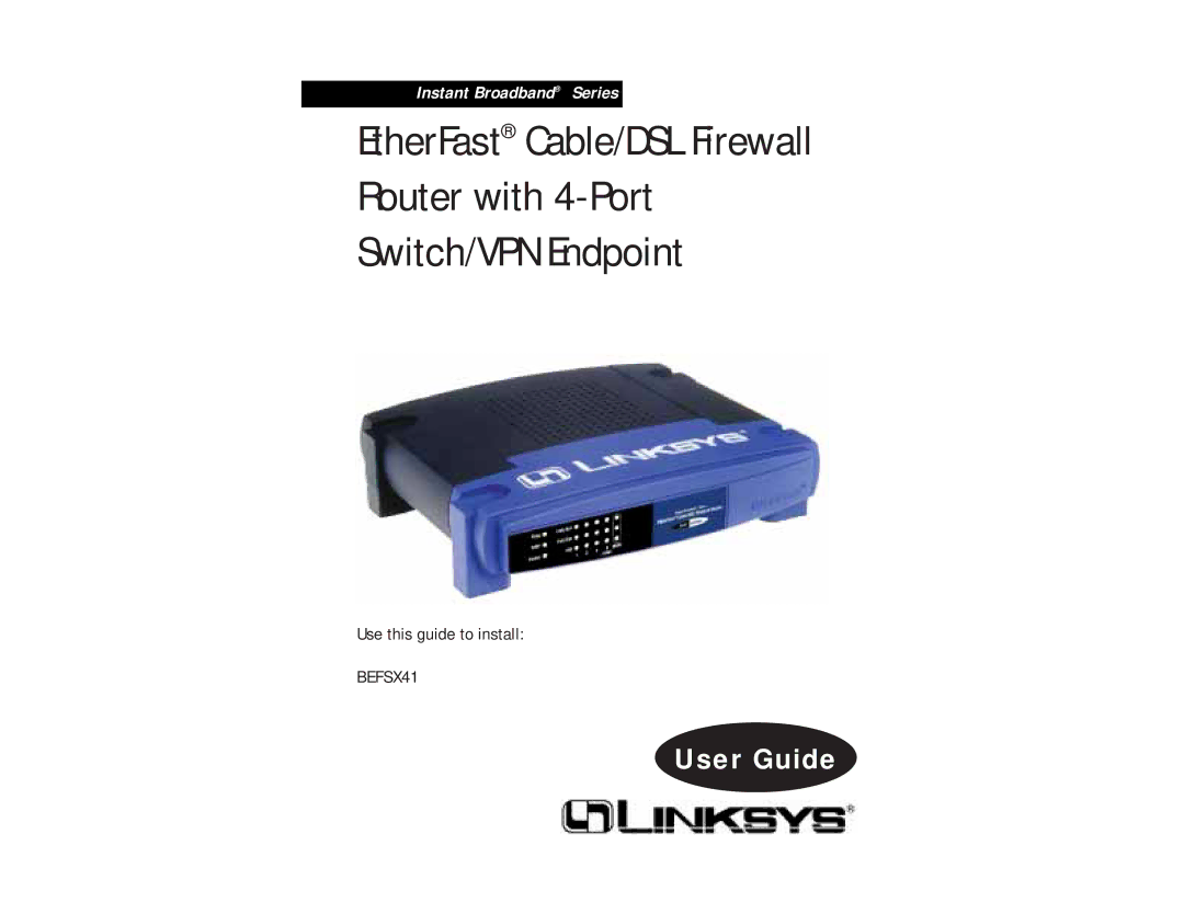 Linksys BEFSX41 manual User Guide 