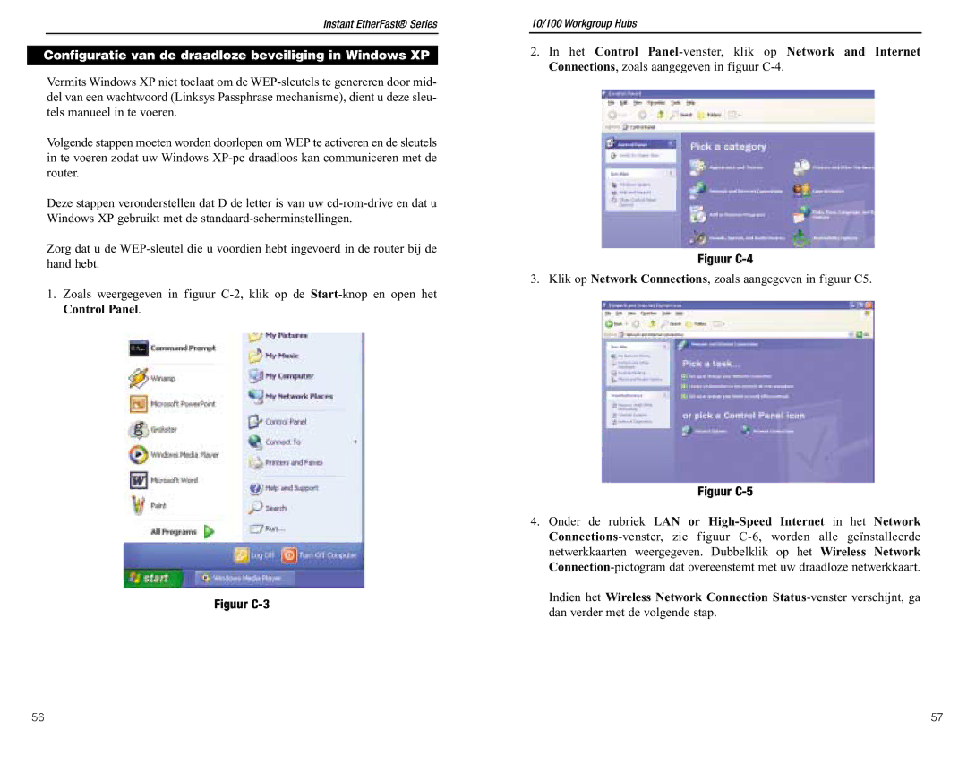 Linksys BEFW11S4 ver. 3 manual Figuur C-3, Figuur C-4, Figuur C-5 