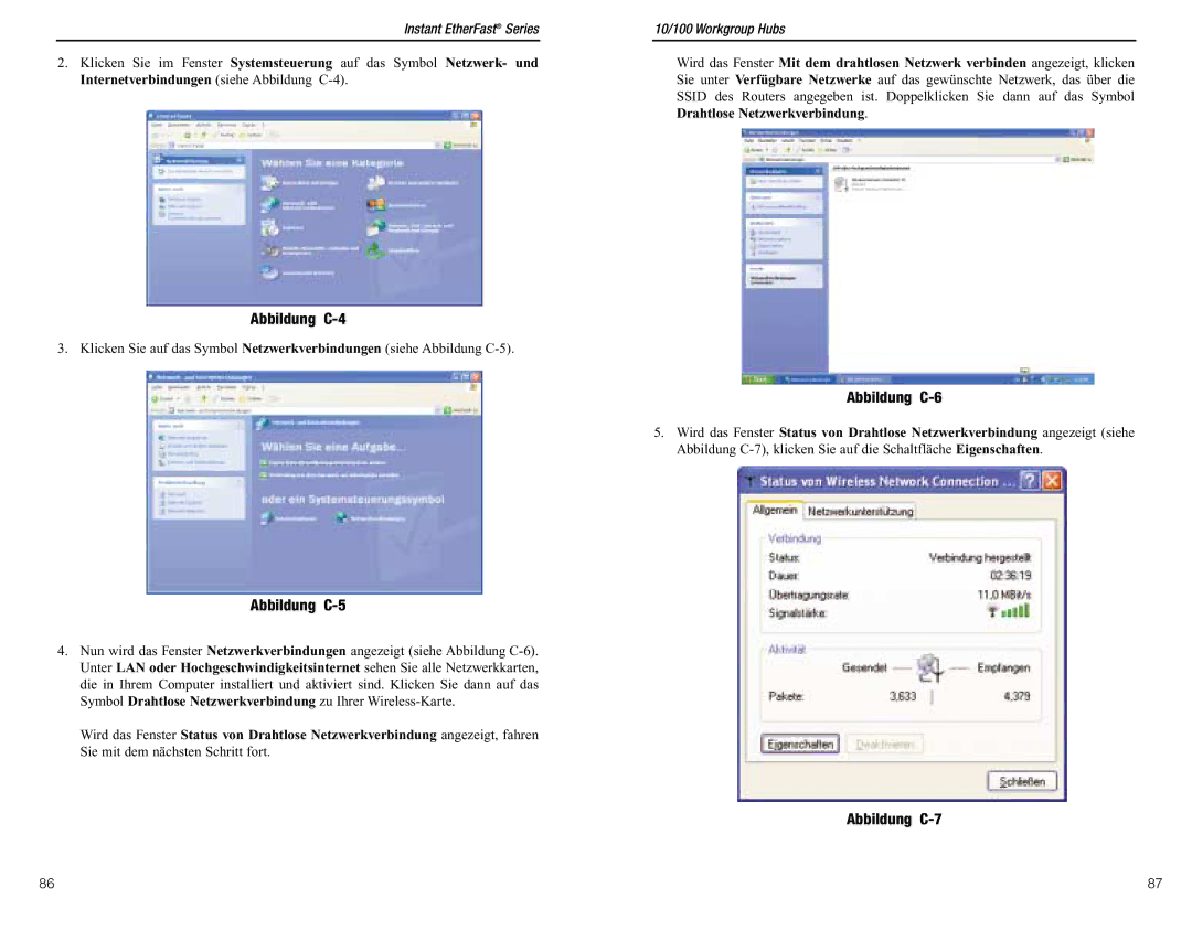 Linksys BEFW11S4 ver. 3 manual Abbildung C-4, Abbildung C-6, Abbildung C-5, Abbildung C-7 