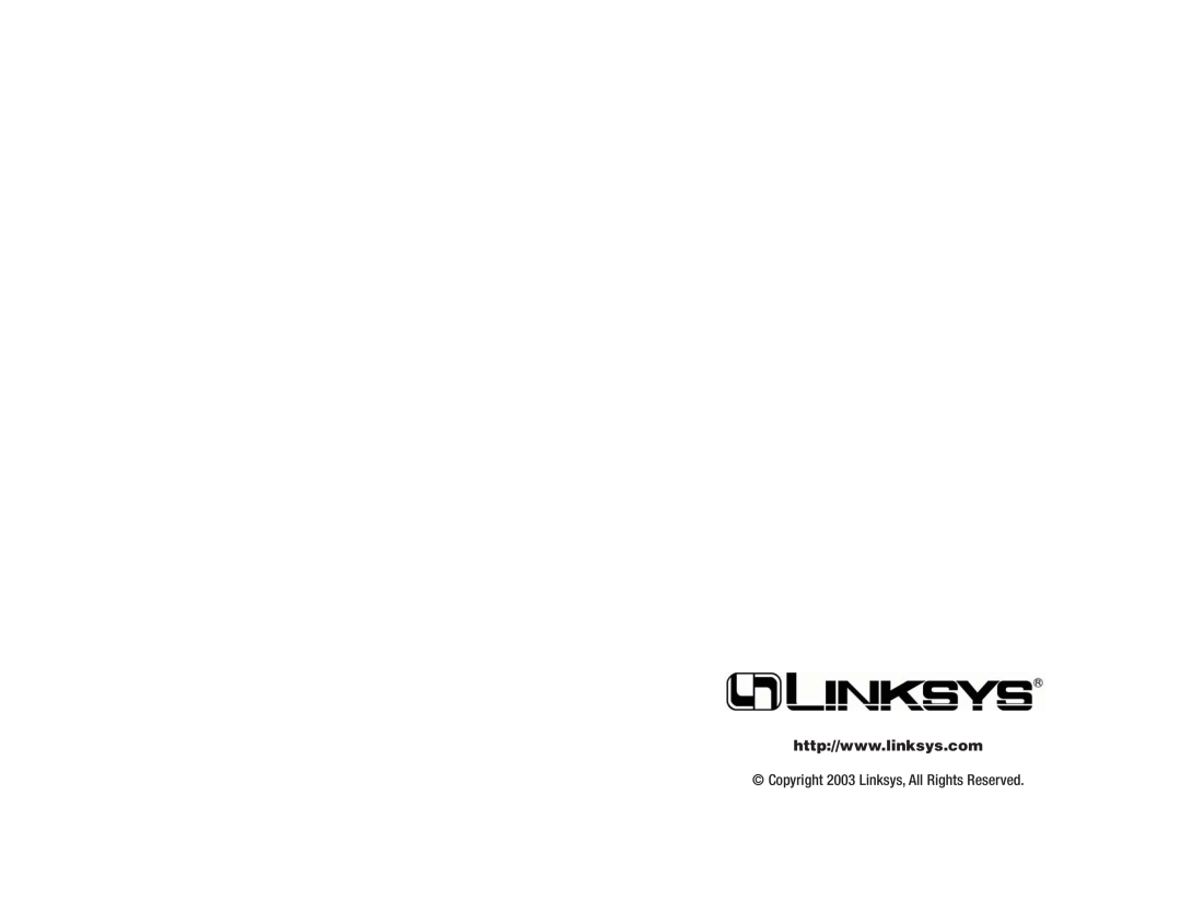 Linksys BEFW11S4 manual Copyright 2003 Linksys, All Rights Reserved 