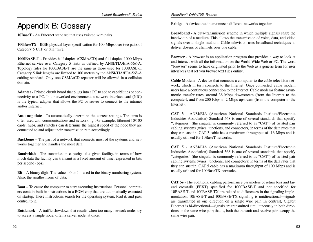 Linksys BEPSR11, BEPSR41, BEPSR31 manual Appendix B Glossary 