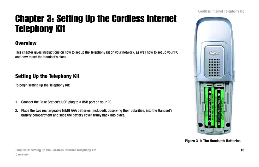 Linksys CIT200 manual Setting Up the Cordless Internet Telephony Kit, Overview, Setting Up the Telephony Kit 