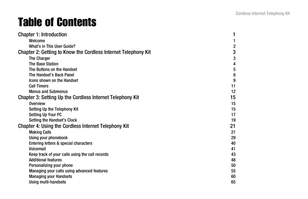 Linksys CIT200 manual Table of Contents 