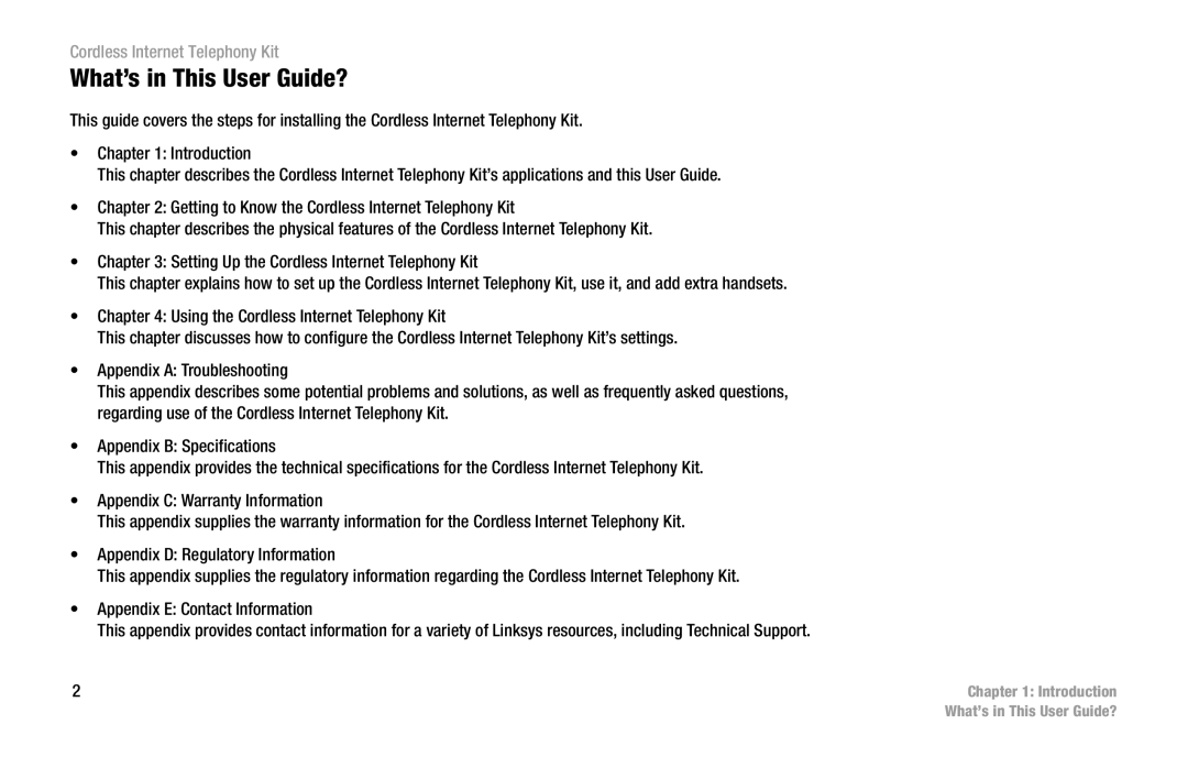 Linksys CIT200 manual What’s in This User Guide? 