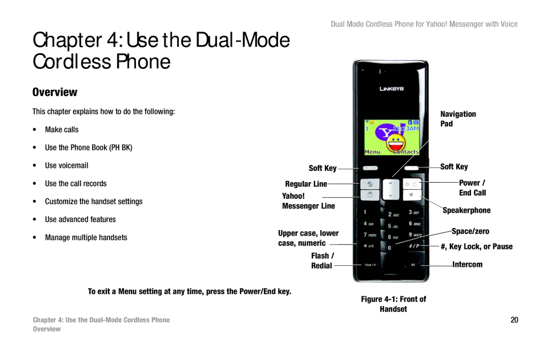 Linksys CIT310 manual Use the Dual-Mode Cordless Phone, Front 