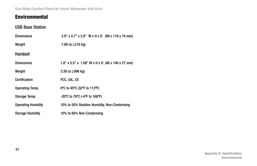 Linksys CIT310 manual Environmental 