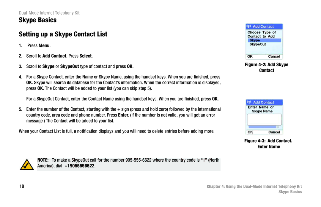 Linksys CIT400 manual Skype Basics Setting up a Skype Contact List, Add Skype Contact 