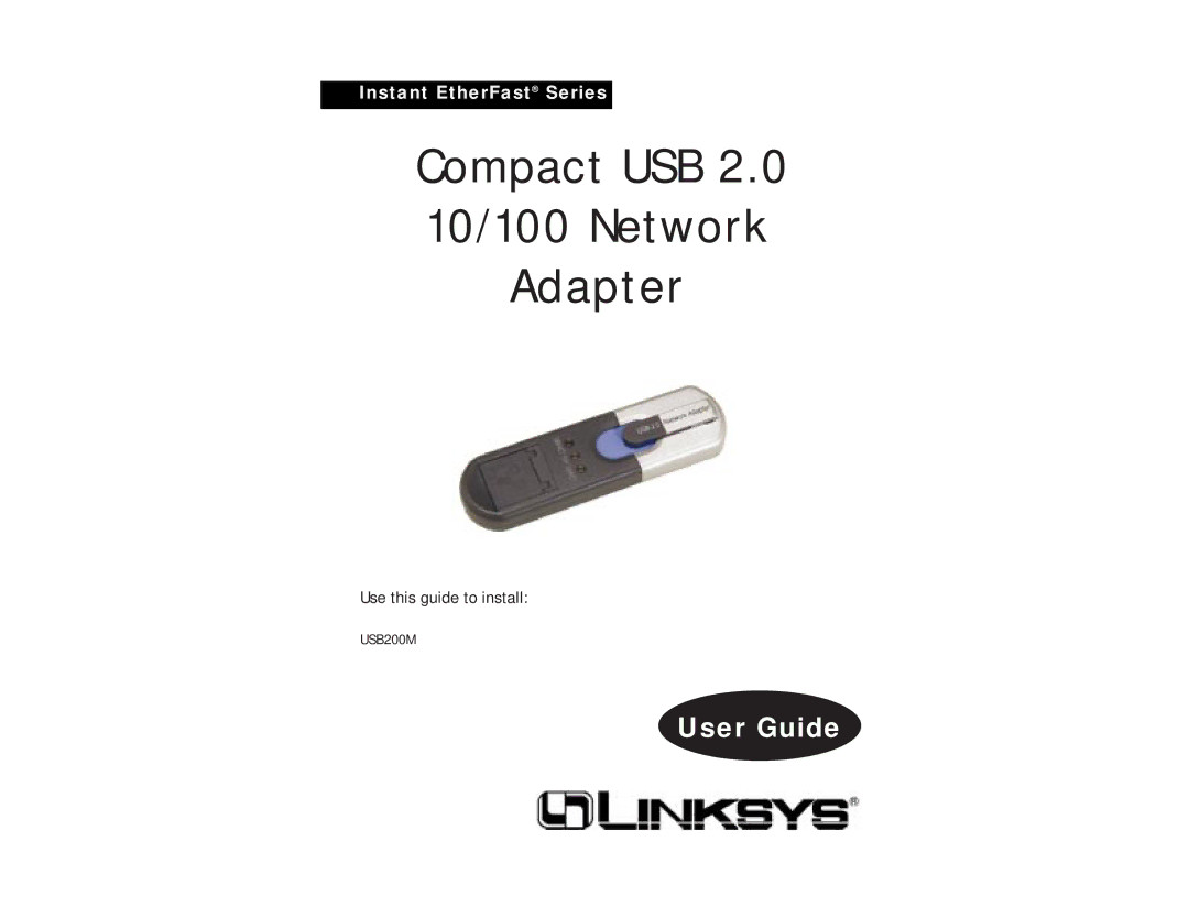 Linksys Compact USB 2.0 manual Compact USB 10/100 Network Adapter 