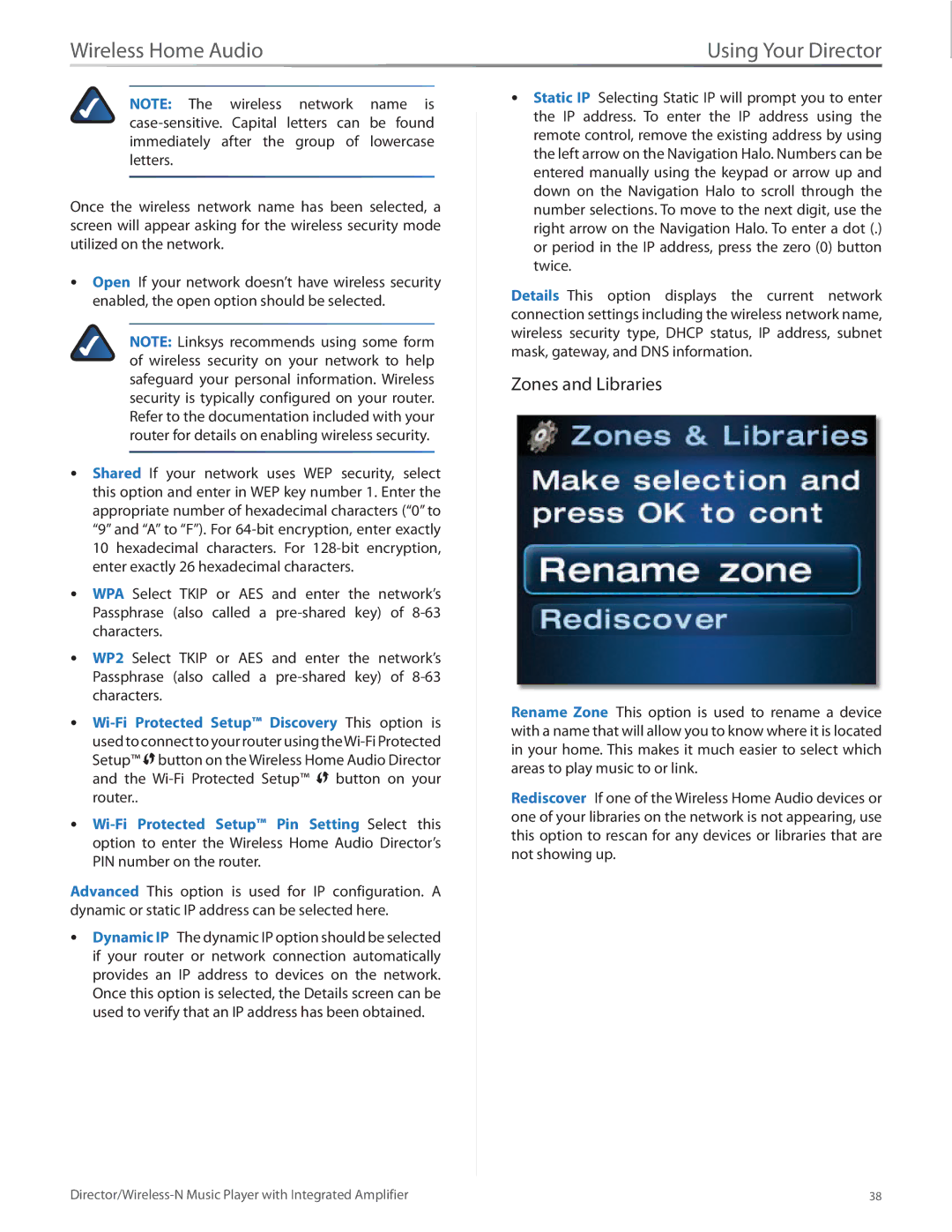 Linksys DMC250 manual Zones and Libraries 