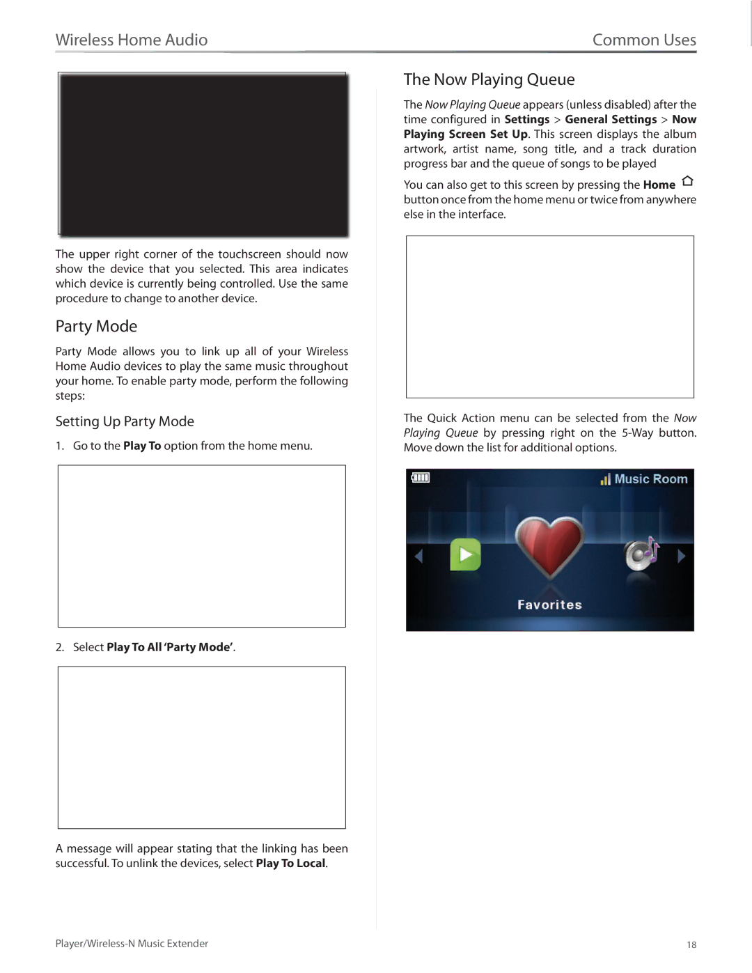 Linksys DMP100 manual Now Playing Queue, Setting Up Party Mode, Select Play To All ‘Party Mode’ 