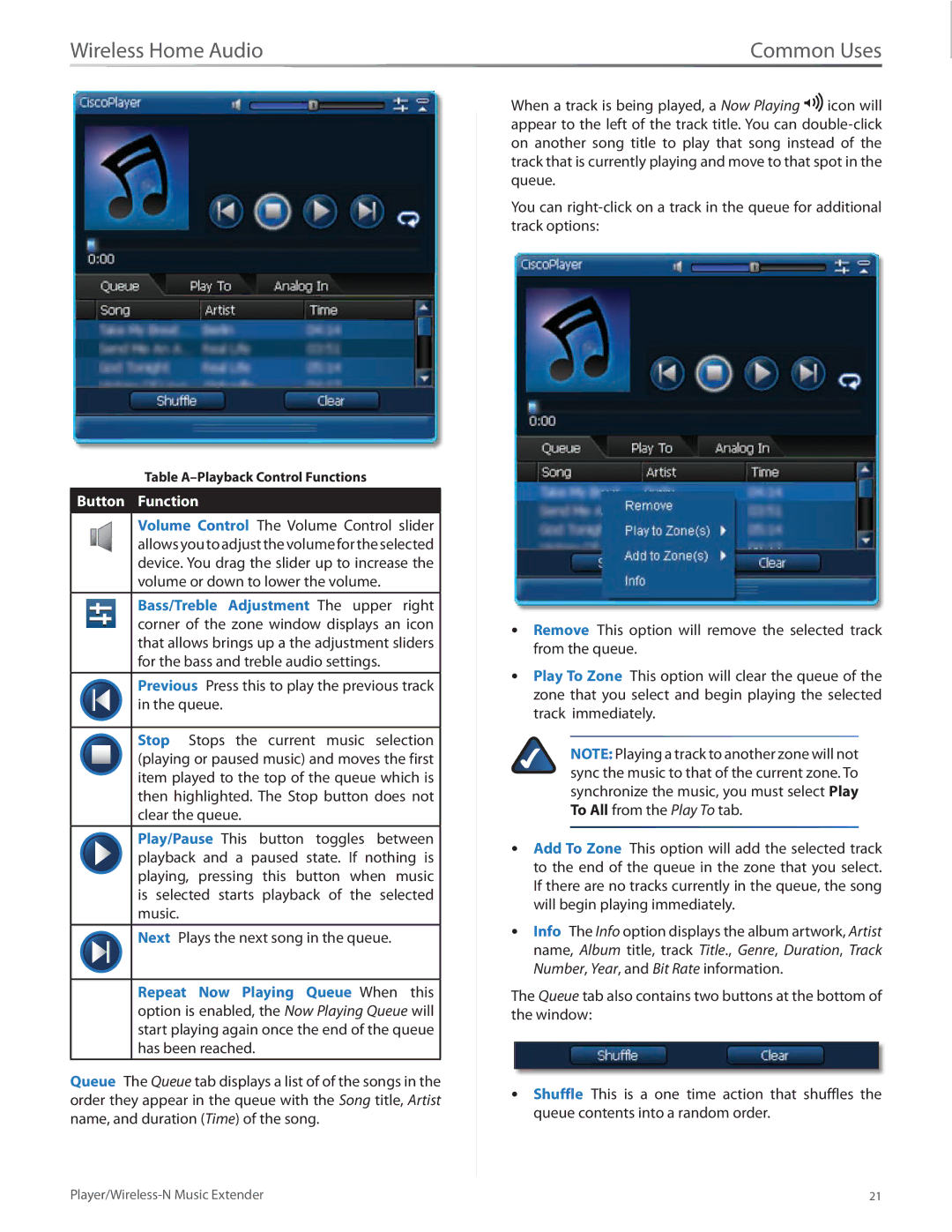 Linksys DMP100 manual Button Function 