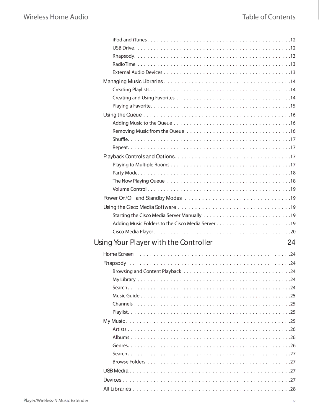 Linksys DMP100 manual Using Your Player with the Controller 