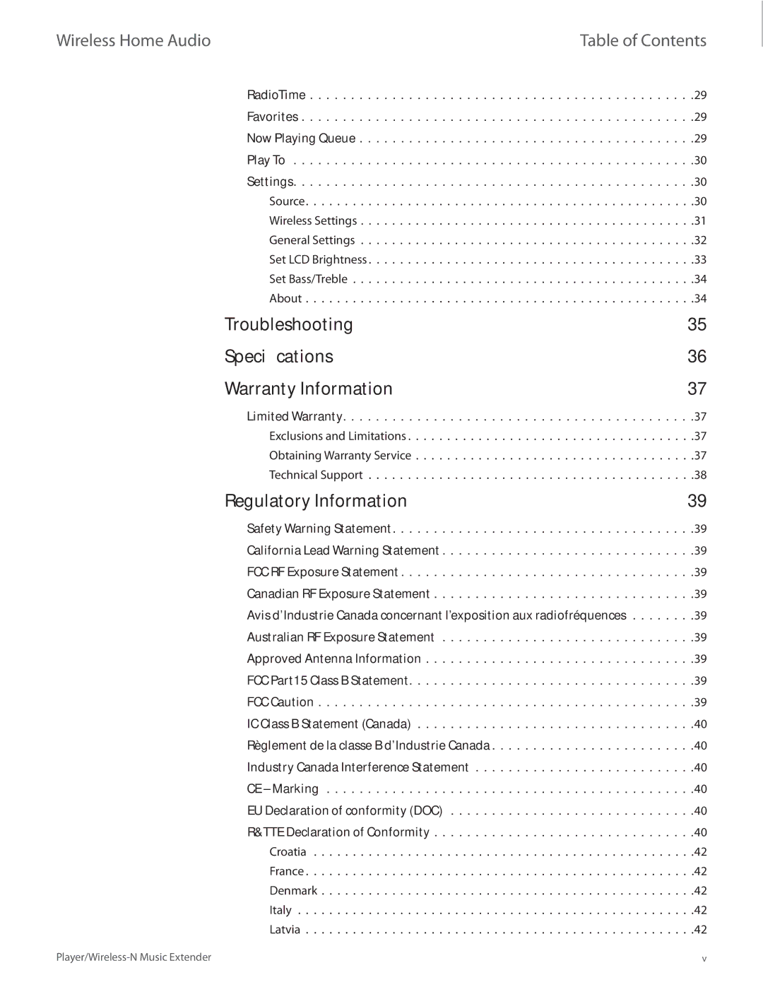 Linksys DMP100 manual Troubleshooting Specifications Warranty Information 