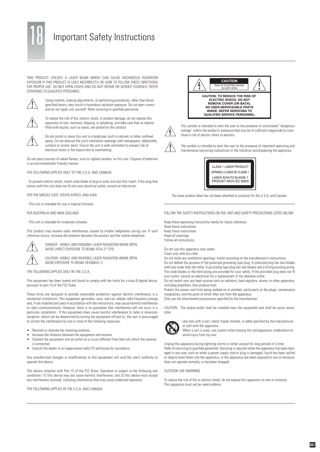 Linksys DP-600 manual Important Safety Instructions, Following Applies only to the U.S.A. and Canada 