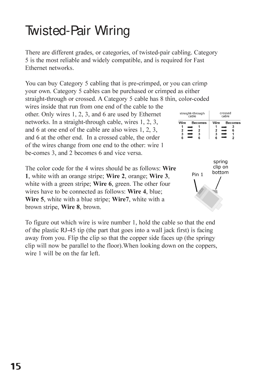 Linksys DSSXFXSC, DSSXFXST manual Twisted-Pair Wiring 