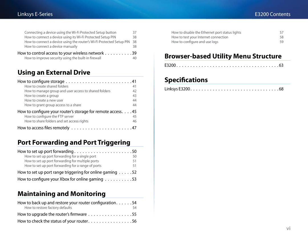 Linksys E4200V2, E-4200 manual Browser-based Utility Menu Structure 