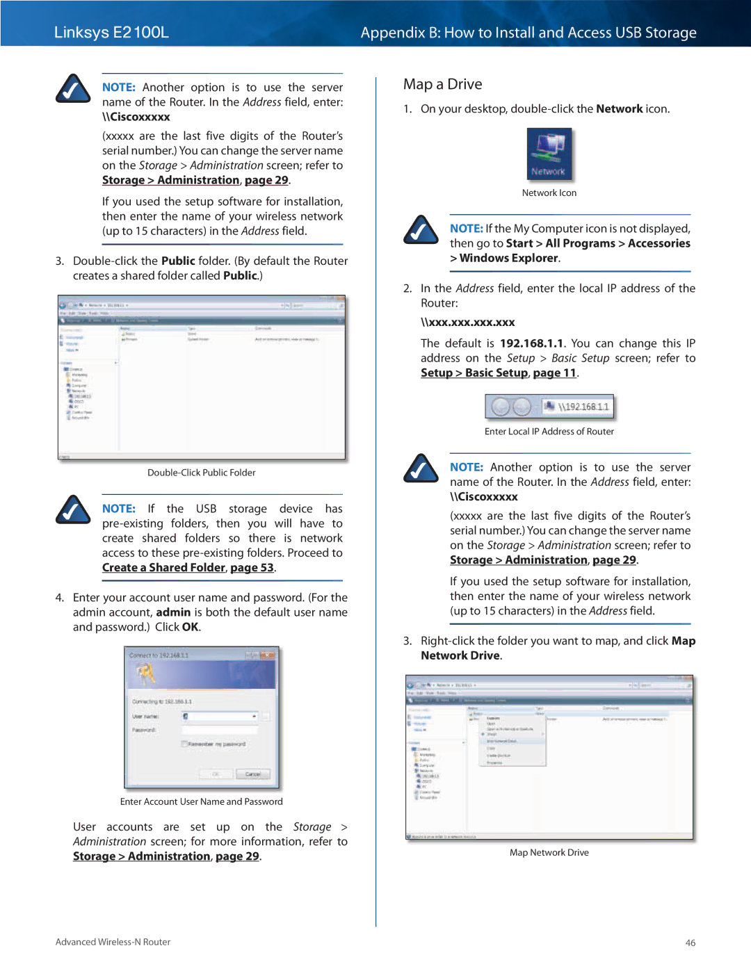 Linksys E2100L manual On your desktop, double-click the Network icon 