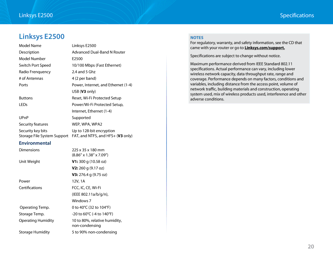 Linksys manual Linksys E2500 