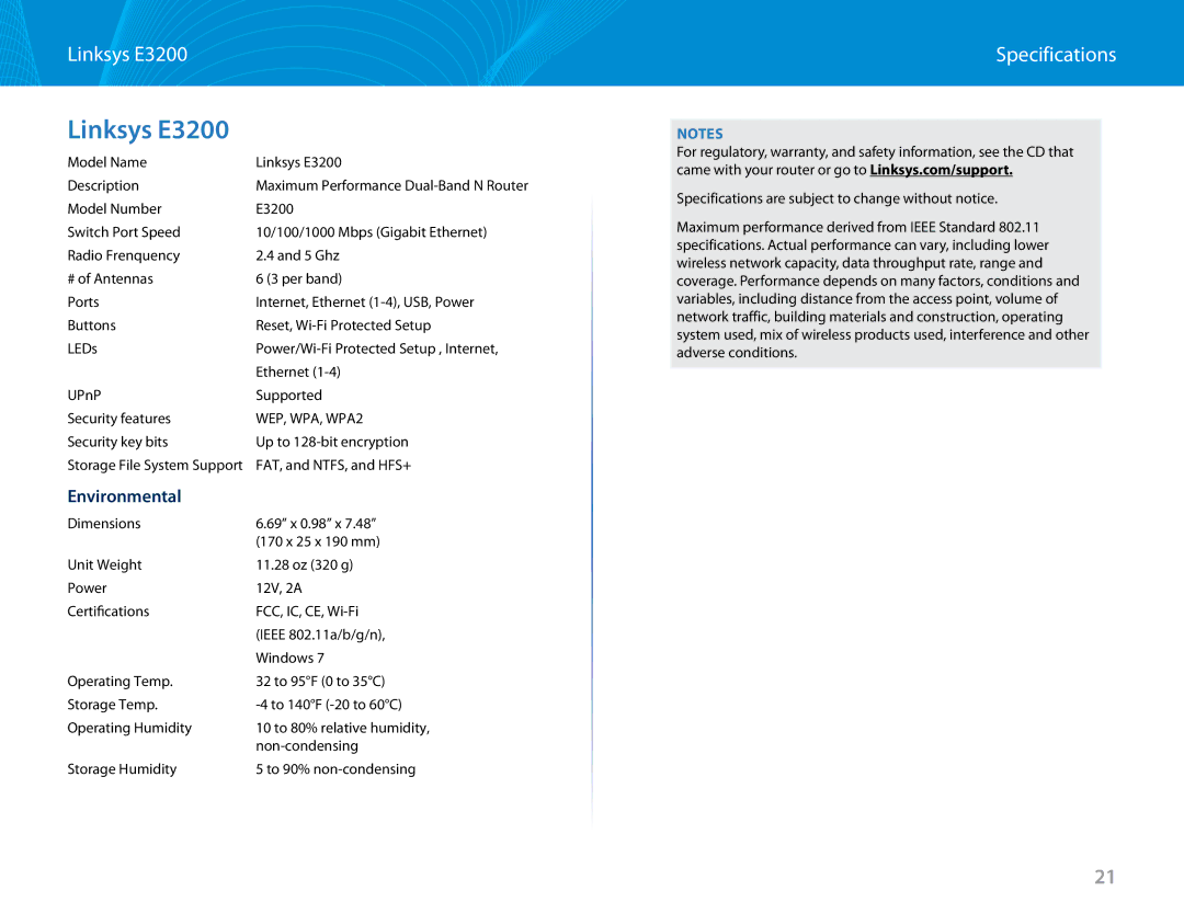 Linksys E2500 manual Linksys E3200 