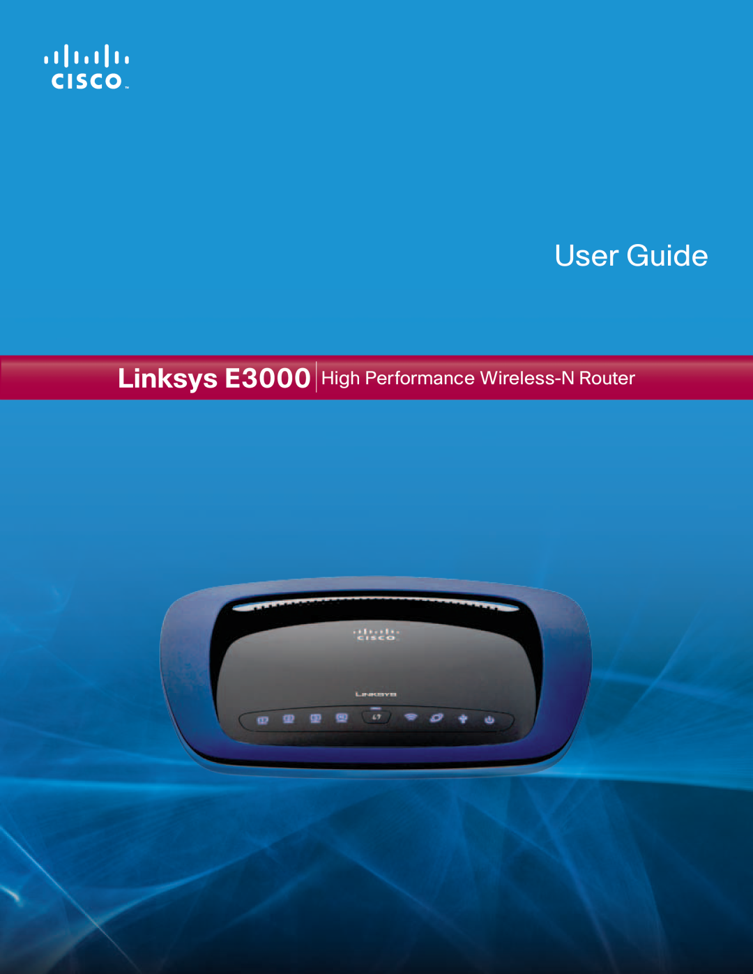 Linksys manual User Guide, Linksys E3000, High Performance Wireless-N Router 
