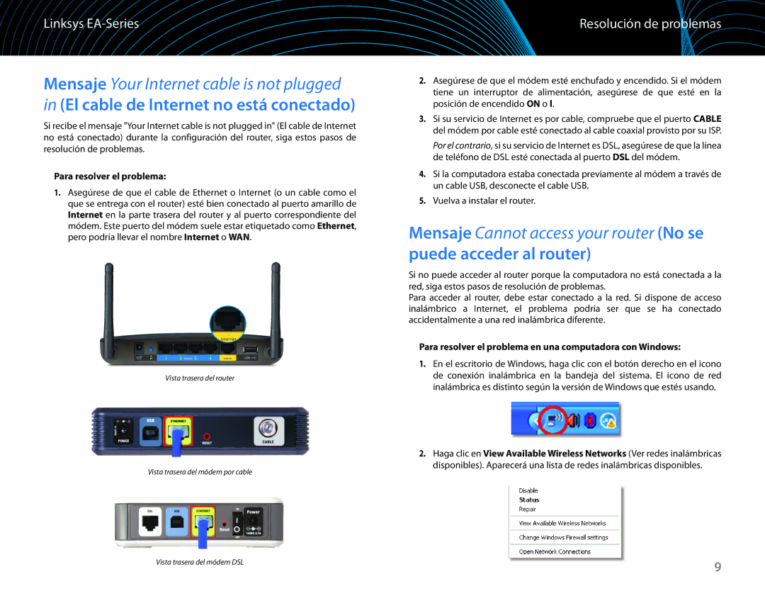 Linksys EA6100 manual Para resolver el problema en una computadora con Windows 