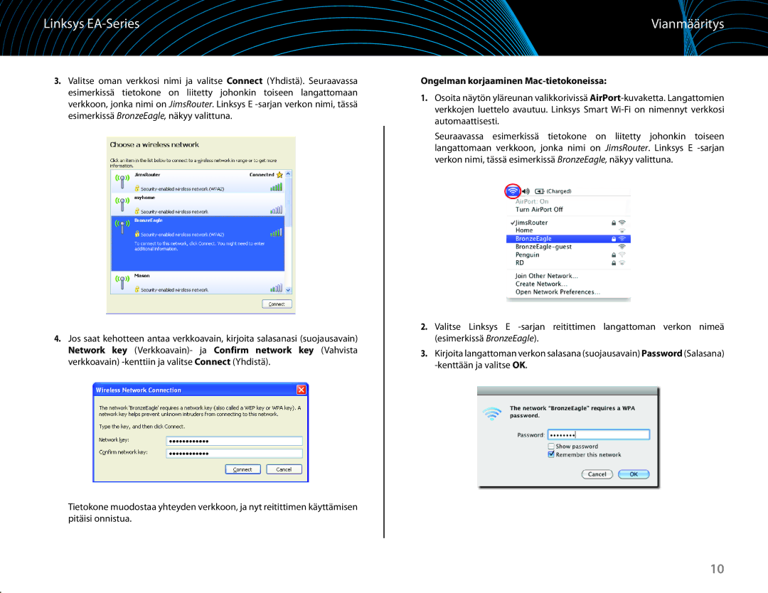 Linksys EA6100 manual Ongelman korjaaminen Mac-tietokoneissa 