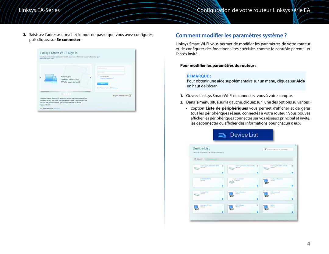 Linksys EA6100 manual Configuration de votre routeur Linksys série EA, Comment modifier les paramètres système ? 