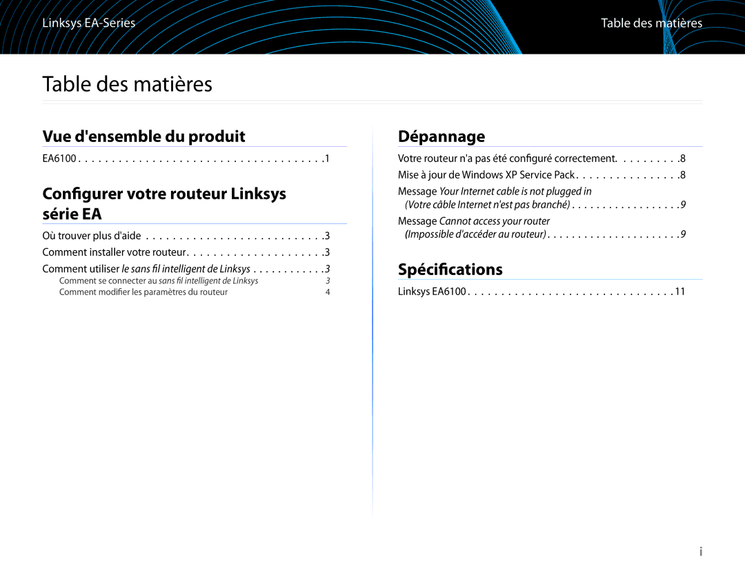 Linksys EA6100 manual Vue densemble du produit, Configurer votre routeur Linksys série EA 