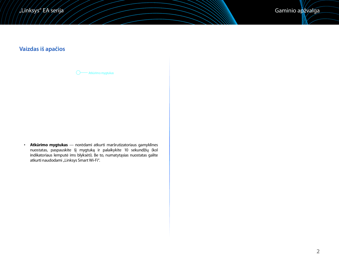 Linksys EA6100 manual Vaizdas iš apačios 